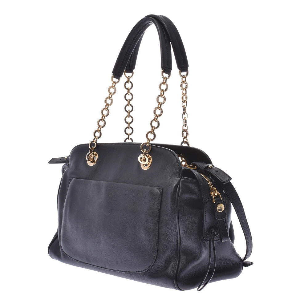 Salvatore Ferragamo Bag Handbag Gancini Black Calfskin